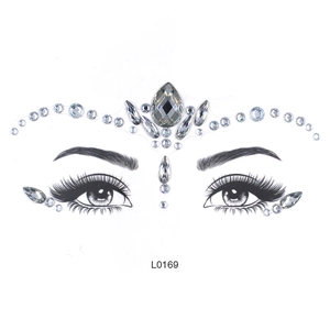 Silver rhinestone face stickers for Halloween and Christmas makeup decoration, model L0169