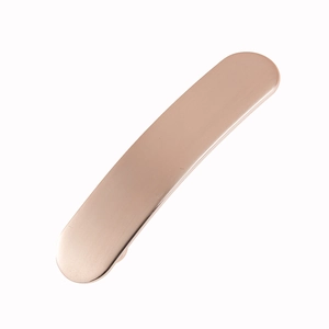 Fermaglio per capelli lungo ovale oro rosa con finitura in metallo spazzolato opaco