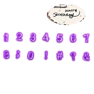 40-piece purple plastic alphabet and number biscuit mold set for cake decorating