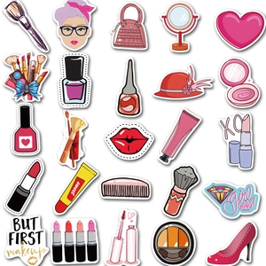 50 autocollants de maquillage graffiti imperméables pour valises et ordinateurs