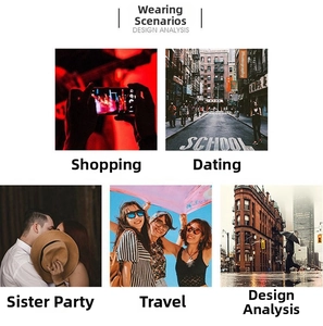 Retro punk sunglasses styled in 5 lifestyle scenarios for outdoor and party wear