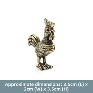Detailed view of antique bronze rooster incense holder with realistic feather textures