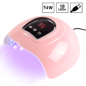 54W UV LED Nagellamp Roze Draagbare Nageldroger Met USB Voedingskabel Digitaal Display En Timer Instellingen Voor Gel Nagellak