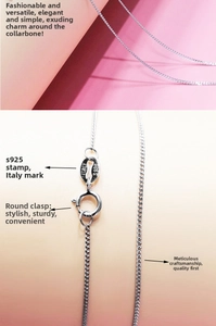 Close-up of S925 sterling silver necklace clasp with ITALY and S925 hallmark stamps