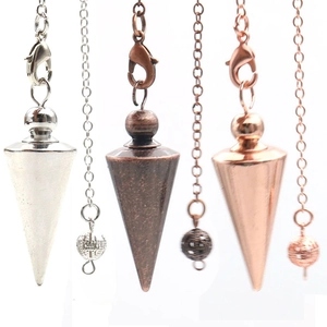Copper Dowsing Pendulum Pendant Cone Shaped Gravity Spiritual Divination Tool For Meditation Minimalist Jewelry