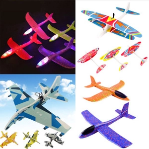 Aliante giocattolo in schiuma EPP per bambini con luci LED e vari motivi aeronautici