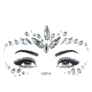 Sparkling crystal face jewel stickers with acrylic rhinestones for Halloween makeup decor