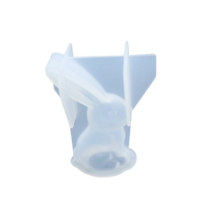 Translucent silicone bunny mold for DIY resin crystal crafts and desktop decorations