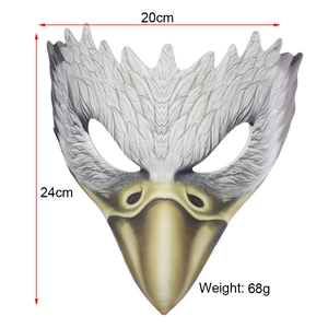 Eagle masquerade mask in white and yellow PU leather for Halloween cosplay parties