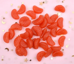 Realistic resin orange slices with pulp texture for DIY phone case crafts and jewelry