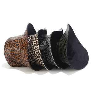 Women's trendy leopard print bucket hats in various stylish animal patterns and colors
