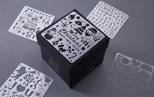 DIY hollow painting stencils with Christmas and Birthday themes for explosion gift boxes