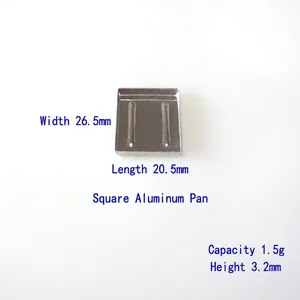 Godets carrés en aluminium pour palettes maquillage 26,5x20,5mm 1,5g pots vides