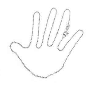 Minimalist 925 sterling silver bead chain necklace with spring clasp and Italy hallmark