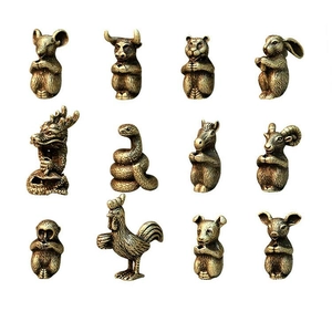 Detailed grid view showing 12 zodiac bronze alloy incense holders with vintage finish