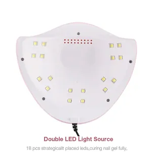 54W mini UV LED nageldroger met 18 lampjes en slimme infraroodsensor in het wit