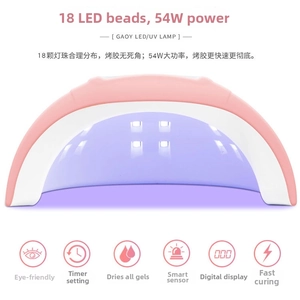Detail van 54W nagellamp met 18 LED's en sensor voor een snelle droogtijd