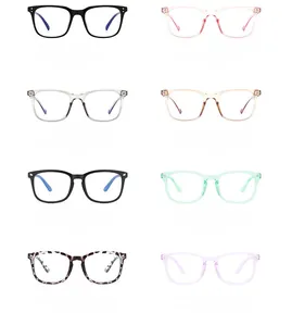 Detail showcasing variety of color options for blue light blocking full frame glasses