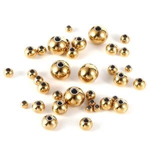 Polished gold stainless steel spacer beads for DIY jewelry making in various sizes