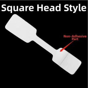 Square head white self-adhesive jewelry tag for rings and eyewear pricing labels