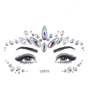 Rainbow acrylic face jewelry sticker set for Halloween and Christmas DIY facial decoration
