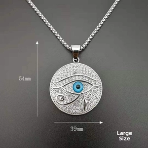 Detailed size view of Eye of Horus pendant showing 54mm height and 39mm width dimensions