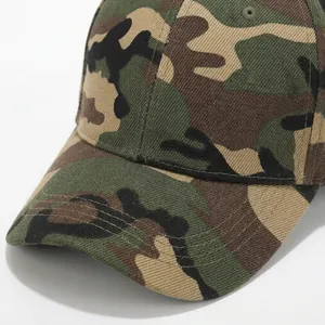 Unisex camouflage baseball cap with adjustable strap for outdoor hiking and sun protection