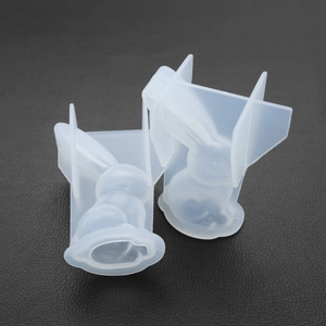 Translucent silicone rabbit molds in two sizes for DIY resin casting and crafts