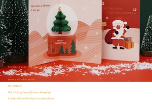 Weihnachts Pop-Up Grußkarte 3D Wabenbaum Weihnachtsmann Segen Feiertagskarte für Freunde