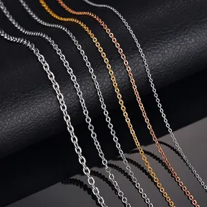 Three-tone 18k gold and silver stainless steel O-chain necklaces for women and men