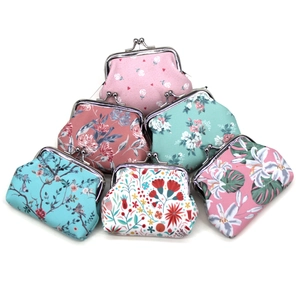 Floral fabric coin purses with vintage metal clasp frames in various cute patterns