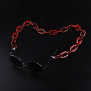 Acrylic Glasses Chain Leopard Print Retro Chunky Sunglasses Lanyard Anti-Slip Silicone Loops Eyewear Strap For Women