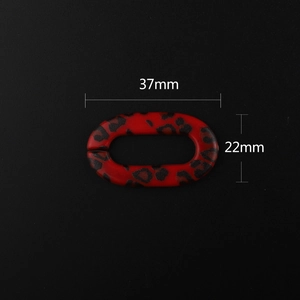 Red leopard print acrylic eyeglass chain link with 37mm x 22mm dimensions for fashion DIY