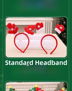 Size chart for glowing Christmas headbands showing dimensions 25x23cm and 23x19cm models