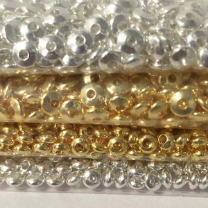 14K gold filled spacer beads in gold and silver finish for DIY jewelry making