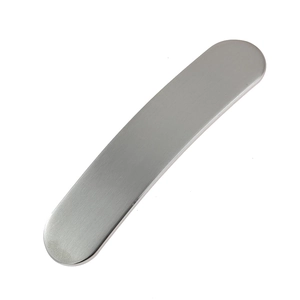 Fermaglio per capelli ovale lungo minimalista in metallo spazzolato finitura argento