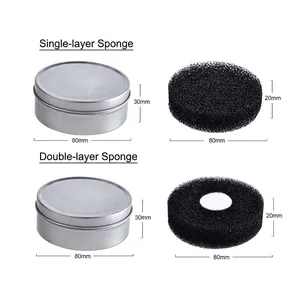 Portable activated carbon makeup brush cleaning box with detailed size dimensions
