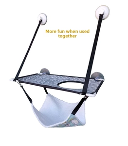 Double-layer cat window perch with strong suction cups and soft plush hanging hammock