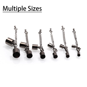 Gunmetal lobster clasp and extension chain set for DIY jewelry in multiple sizes