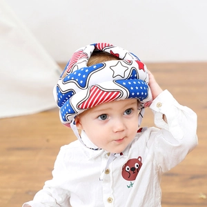 Baby Safety Helmet Cotton Padded Anti-Collision Head Protection For Walking Crawling Adjustable Breathable Cap