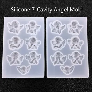Moule En Silicone Petit Ange Multi Cavités DIY Résine Artisanat Outil De Cuisson Fabrication De Pendentifs Blanc