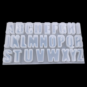 Macro detail of alphabet silicone mold for epoxy resin DIY with A-Z uppercase letters