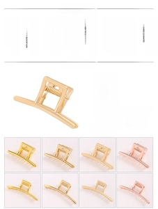 Detailansicht rechteckiger Haarklammern aus Legierung in Gold und Roségold, 4,6cm und 7,4cm