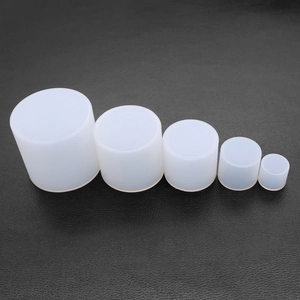 Five assorted sizes of cylindrical translucent silicone molds for DIY resin jewelry making