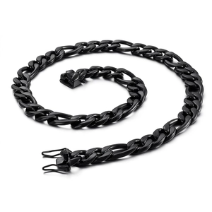 Stainless Steel Curb Chain Necklace Hip Hop Punk Cuban Link Flat Chain Streetwear Jewelry For Men Women