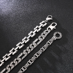 Bracelets homme en acier inoxydable punk vintage avec finition antique et maillons