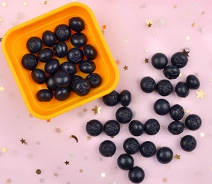 Star pattern navy sealing wax beads with a yellow container for DIY craft envelopes