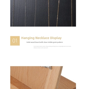 Close-up of polished solid wood necklace display stand with smooth texture and grooves