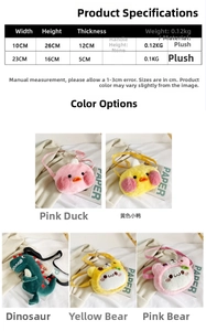 Tableau des tailles détaillé pour le sac bandoulière en peluche dinosaure mignon et léger