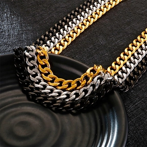 Men Women Cuban Link Chain Necklace 316L Stainless Steel Hip Hop Streetwear Bold Durable Polished Jewelry